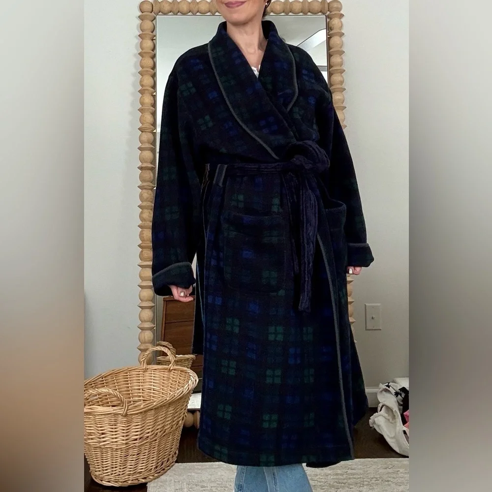 J. Crew Vintage Fleece Scotch Plaid Robe